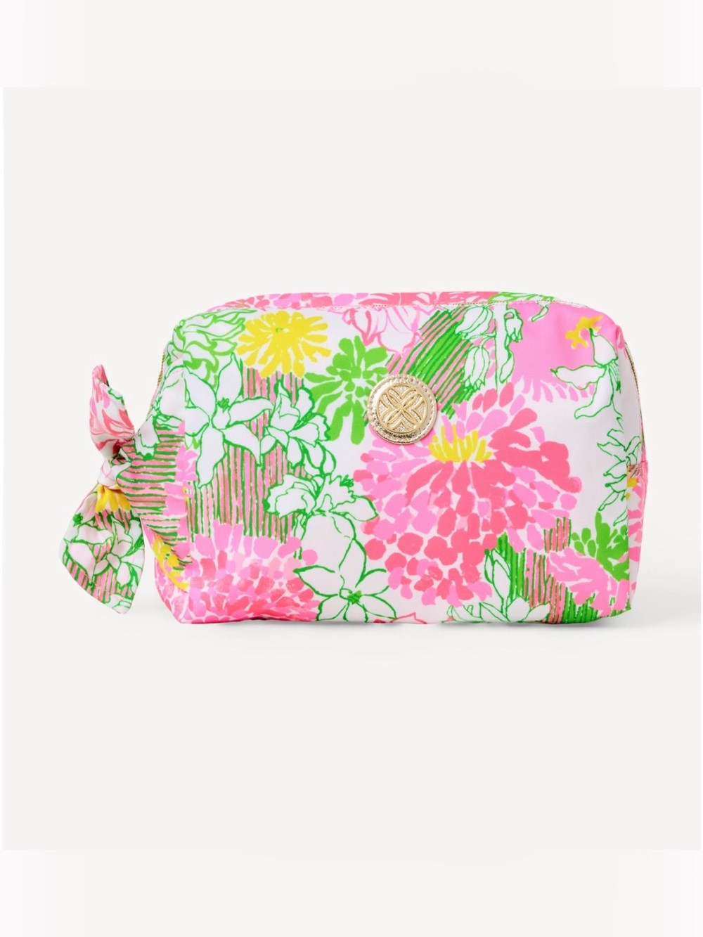 NWT Lilly Pulitzer Pink Resort White Floral Zip Cosmetic Pouch